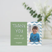 かわいい男の子ありがとう誕生日写真 ポストカード (スタンド正面)