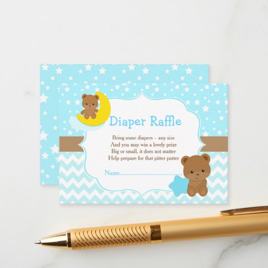 かわいい男の子おむつラッフル エンクロージャーカード (正面/裏面インサイチュ)