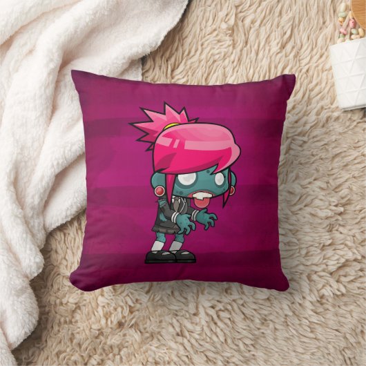 かわいい男の子と女の子ゾンビイラストレーション クッション (ブランケット)