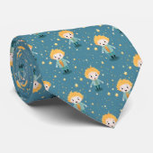 かわいい男の子と星柄 ネクタイ (ロール)