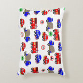 かわいい男の子のおもちゃ車トラック消防車デザイン アクセントクッション (正面(垂直))