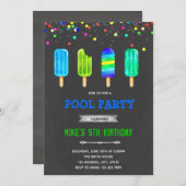 かわいい男の子のアイスクリーム誕生日招待状 招待状 (正面/裏面)