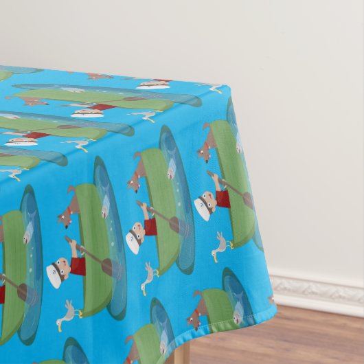 かわいい男の子のセーラーと犬のボートの漫画 テーブルクロス (インサイチュ)