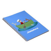 かわいい男の子のセーラーと犬のボートの漫画 ノートブック (右側)