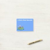 かわいい男の子のセーラーと犬のボートの漫画 ポストイット (デスク上)