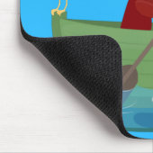 かわいい男の子のセーラーと犬のボートの漫画 マウスパッド (コーナー)