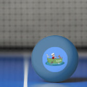 かわいい男の子のセーラーと犬のボートの漫画 卓球ボール (ネット)