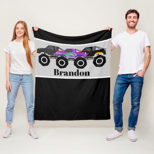 かわいい男の子のトラックは一流毛布を加えます フリースブランケット (インサイチュ)