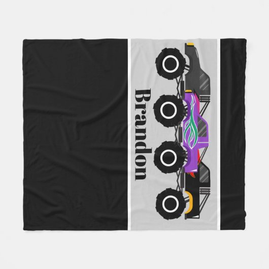 かわいい男の子のトラックは一流毛布を加えます フリースブランケット (正面(横))