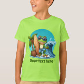 かわいい男の子のビーチカエルのカスタマイズ Tシャツ (正面)