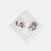 かわいい男の子のベビーアライグマ性別リビール スタンダードカクテルナプキン (角)