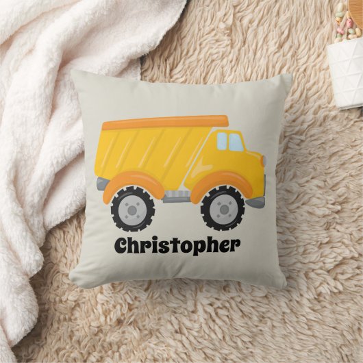 かわいい男の子の名前ダンプトラックのデカール枕を追加 クッション (ブランケット)
