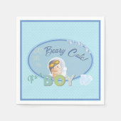 かわいい男の子の告知 スタンダードカクテルナプキン (正面)