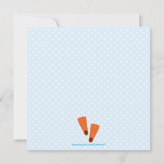 かわいい男の子の夏のプールを囲んでのパーティの誕生日の招待 招待状 (裏面)