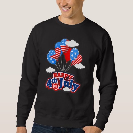 かわいい男の子の子たち7月の4thアメリカ国旗Pa スウェットシャツ (正面)