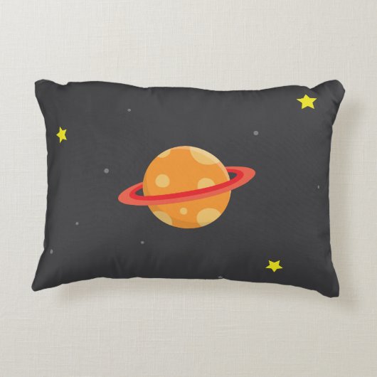 かわいい男の子の宇宙ロケットは寝室の装飾をからかいます アクセントクッション (裏面)
