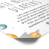 かわいい男の子の宇宙飛行士宇宙ベビーシャワーポスター ポスター (角)