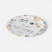 かわいい男の子の宇宙飛行士宇宙ベビーシャワー ペーパープレート (アングル)