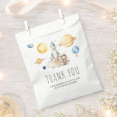 かわいい男の子の宇宙飛行士宇宙赤ちゃんシャワーありがとう フェイバーバッグ (クリップ留めされた状態)