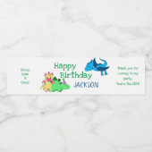 かわいい男の子の恐竜の子供たちパーティー ペットボトルラベル (シングルラベル)