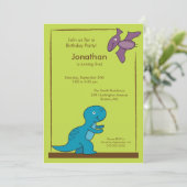 かわいい男の子の恐竜の誕生日のパーティの招待状 招待状 (スタンド正面)