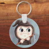 かわいい男の子の死ハロウィーンの衣装紙プレート キーホルダー (正面)