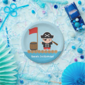 かわいい男の子の海賊宝捜しの誕生会 ペーパープレート (パーティー)