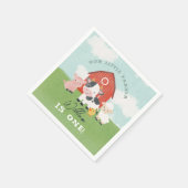 かわいい男の子の牧場動物カウボーイの誕生日 スタンダードカクテルナプキン (角)