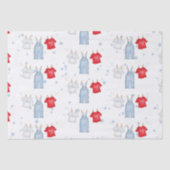 かわいい男の子の物干しラインのデニムブルー 薄葉紙 (正面)