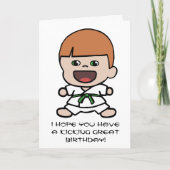 かわいい男の子の空手のバースデー・カード カード (正面)