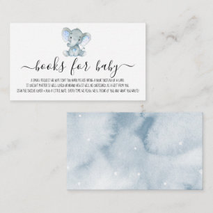 かわいい男の子の象の本の赤ちゃんのシャワー要求 エンクロージャーカード