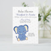 かわいい男の子の象シンプルの赤ちゃんシャワー 招待状 (スタンド正面)