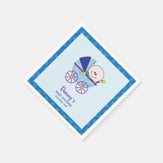 かわいい男の子の赤ちゃんシャワーカクテルナプキン スタンダードカクテルナプキン (角)