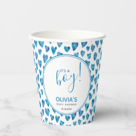 かわいい男の子の赤ちゃんシャワーハート 紙コップ