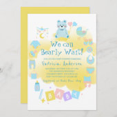 かわいい男の子の赤ちゃんシャワー招待状 招待状 (正面/裏面)