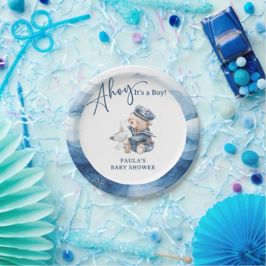 かわいい男の子の赤ちゃん航海のシャワー ペーパープレート (パーティー)
