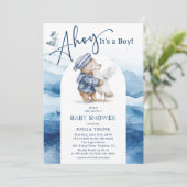 かわいい男の子の赤ちゃん航海のシャワー 招待状 (スタンド正面)
