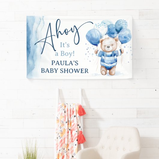 かわいい男の子の赤ちゃん航海のシャワー 横断幕 (インサイチュ)