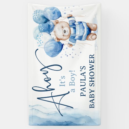かわいい男の子の赤ちゃん航海のシャワー 横断幕 (縦)
