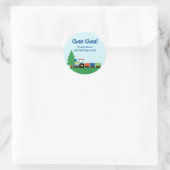 かわいい男の子の電車の誕生日パーティーのシール ラウンドシール (バッグ)