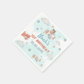 かわいい男の子の飛行機テーマ第1誕生日パーティー スタンダードカクテルナプキン (角)