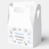 かわいい男の子の飛行機テーマ第1誕生日パーティー フェイバーボックス (オープン)