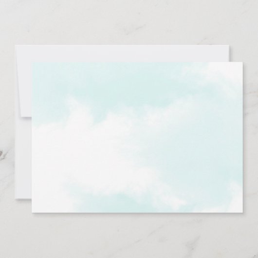 かわいい男の子の飛行機テーマ2nd誕生日パーティー写真 招待状 (裏面)