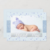 かわいい男の子は青いグリッター|の写真感謝していしています 案内状 (正面/裏面)