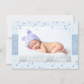 かわいい男の子は青いグリッター|の写真感謝していしています 案内状 (正面)