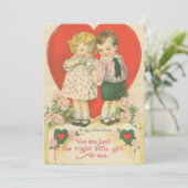 かわいい男の子へ女の子バレンタインヴィンテージ シーズンカード (スタンド正面)