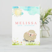 かわいい男の子または女の子パステルサンベビー 案内状 (スタンド正面)
