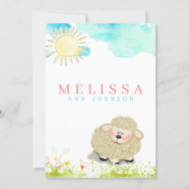 かわいい男の子または女の子パステルサンベビー 案内状