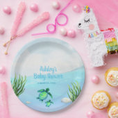 かわいい男の子ウミガメと海赤ちゃんシャワー ペーパープレート (パーティー)