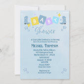 かわいい男の子カウボーイ赤ちゃんシャワー招待状 招待状 (正面)